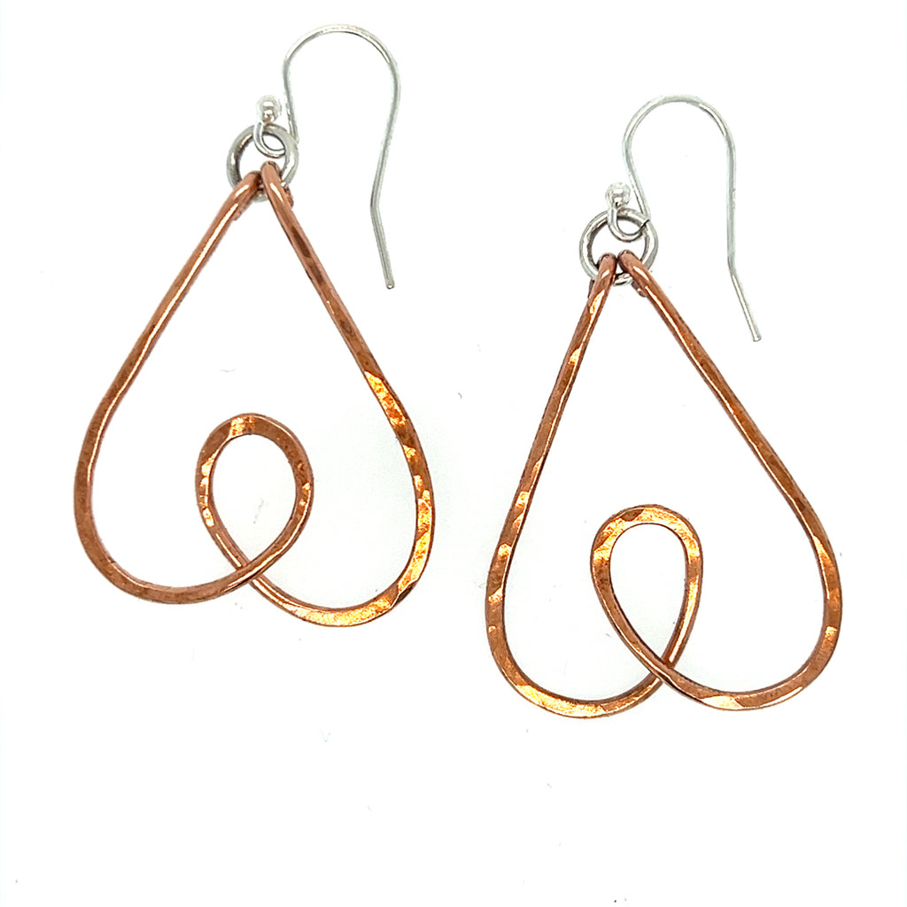 Copper Heart Earrings