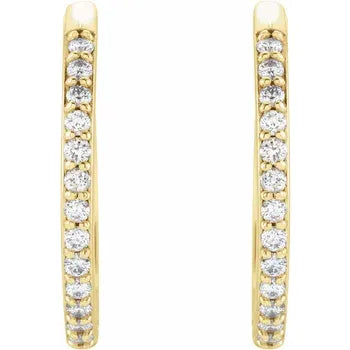 Classy Diamond Hoop Earrings