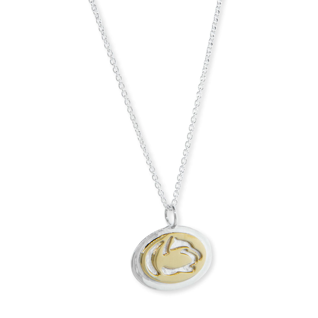 Two Tone Cutout Lion Logo Necklace