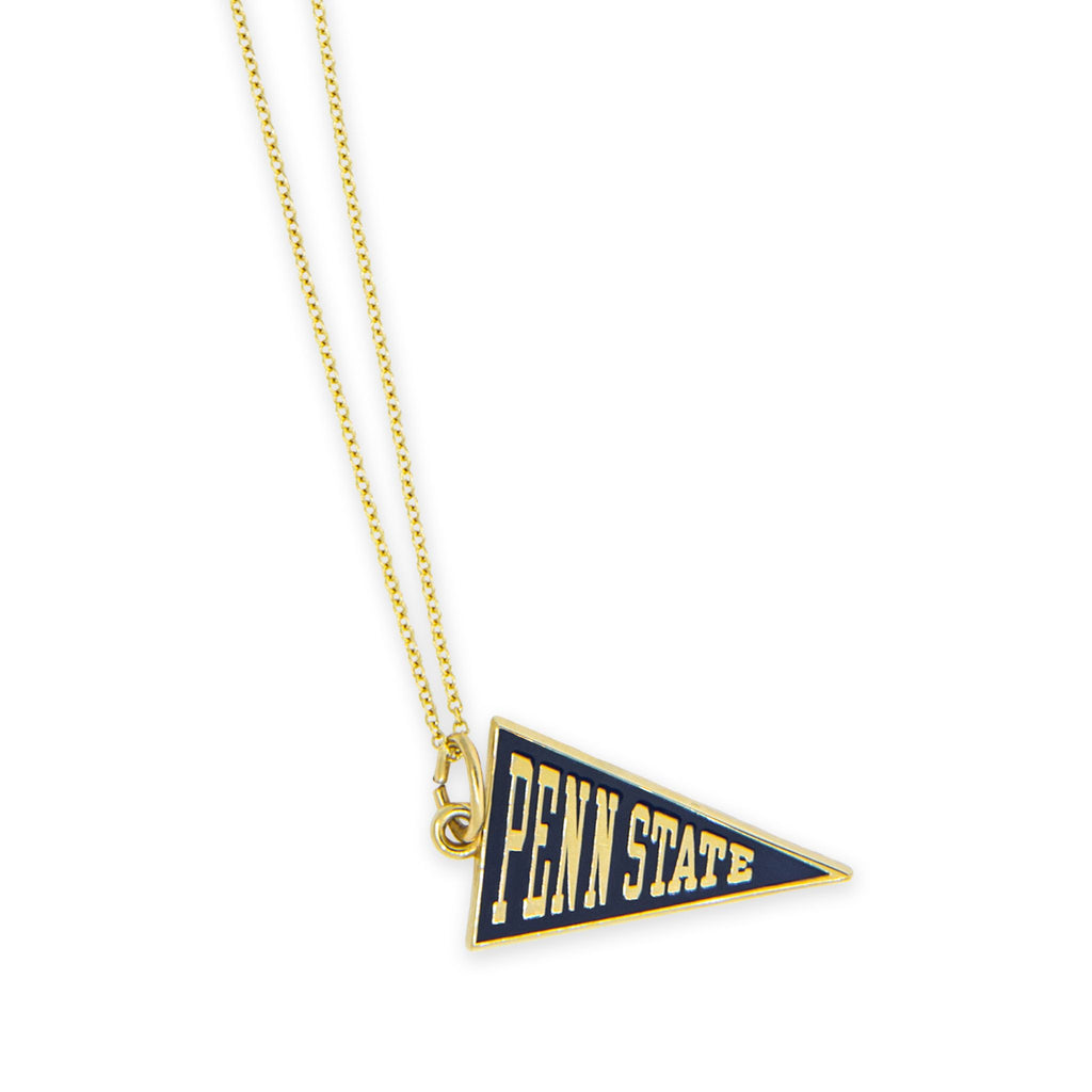 Gold Penn State Pennant Necklace