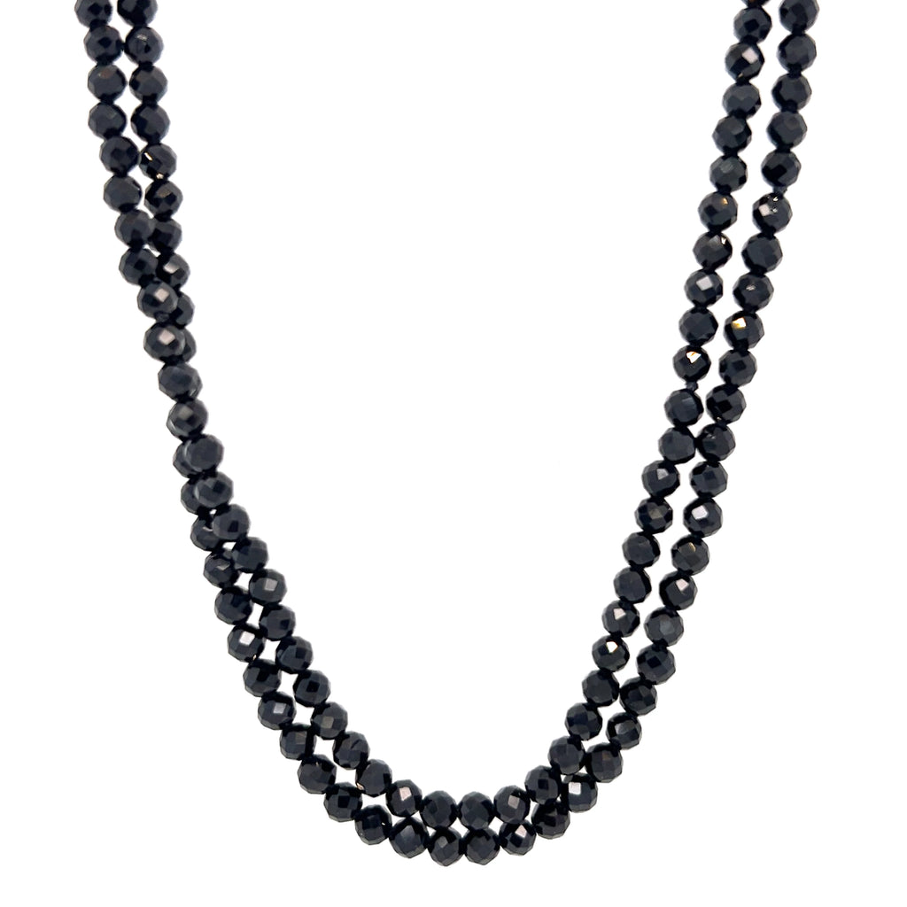 Black Spinel Double Strand Necklace