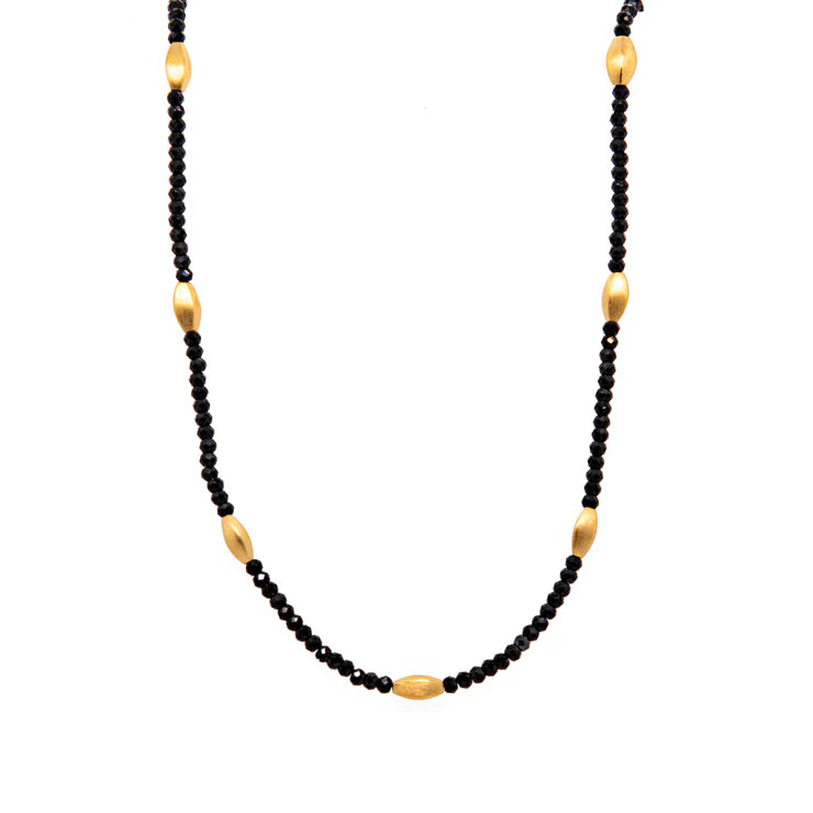 Black Spinel Bliss Beaded Necklace