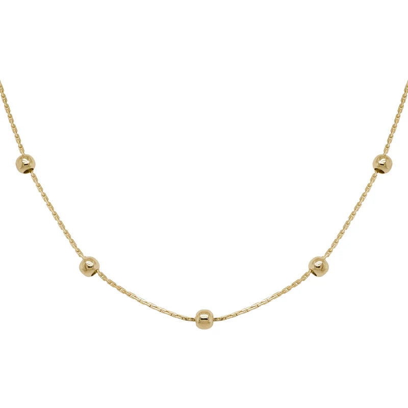 14kt Beaded Station Necklace