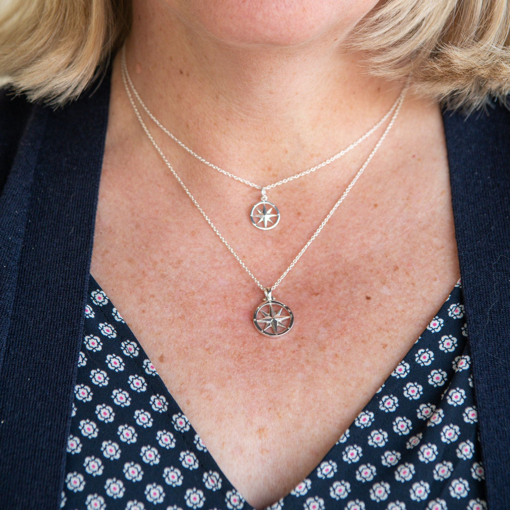 Silver Compass Rose Necklace