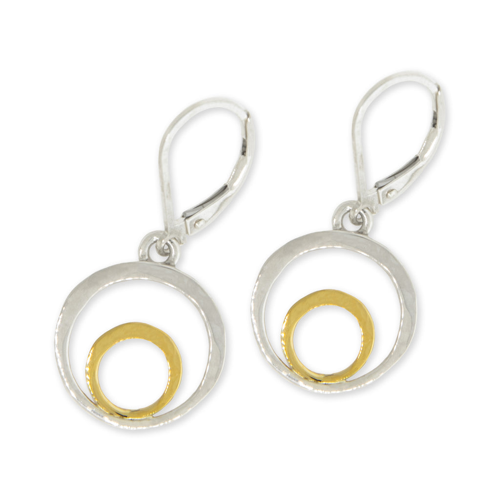 2Tone Setting Sun Earrings