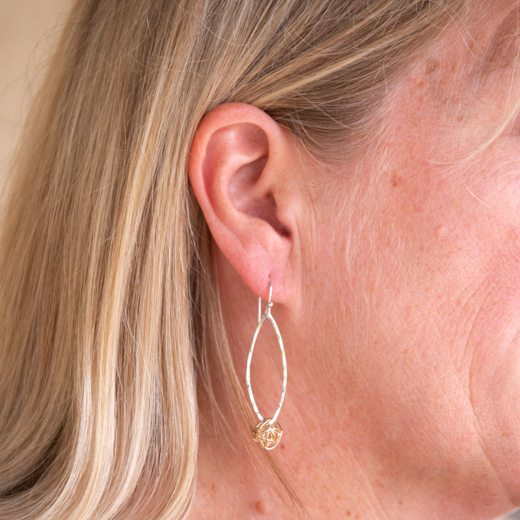 Elongated Tangled Web Dangle Earring