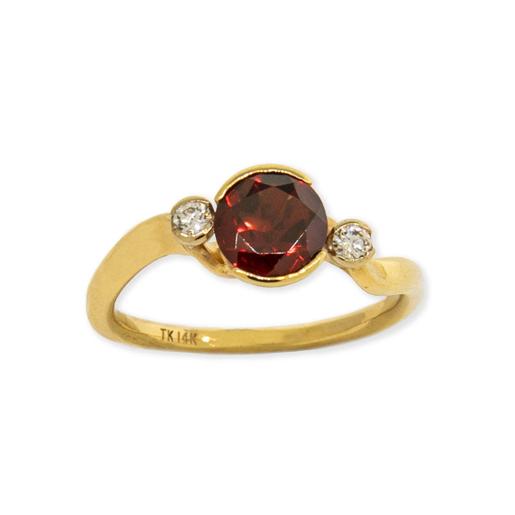 Garnet and Diamond Ring