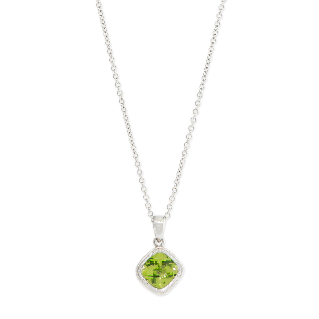 Checkerboard Peridot Necklace