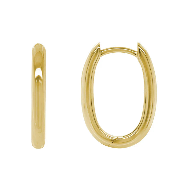 14KT Elongated Hinged Hoop