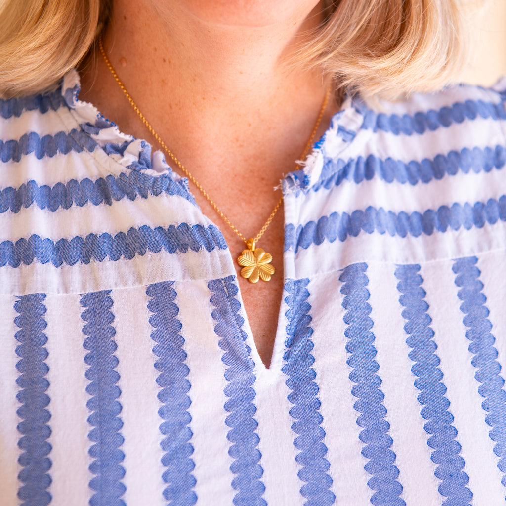 Lucky Clover Pink Tourmaline Necklace