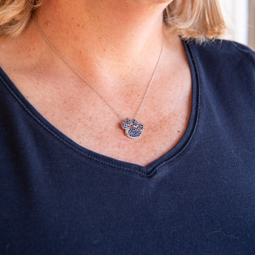 PSU Official Sapphire Paw Print Necklace