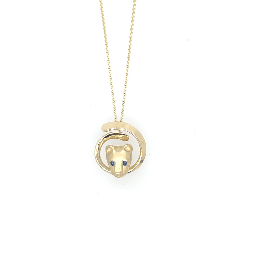 Overlap 14kt Gold Lion Head Necklace