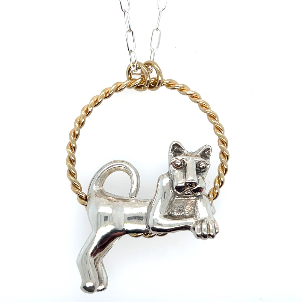 New Two-Tone Lounging Lion Necklace