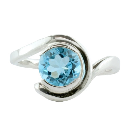 Blue Topaz Curl Ring