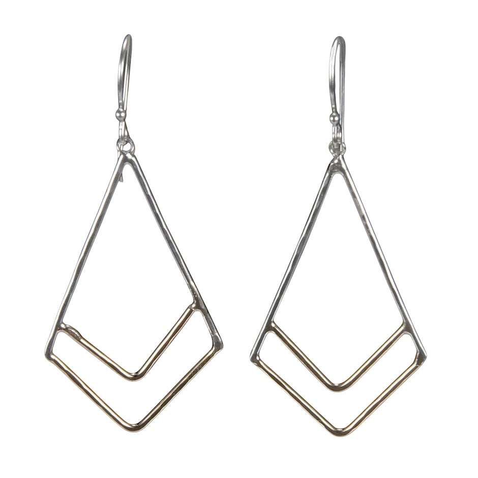 2 Tone Dangling Kite Earrings