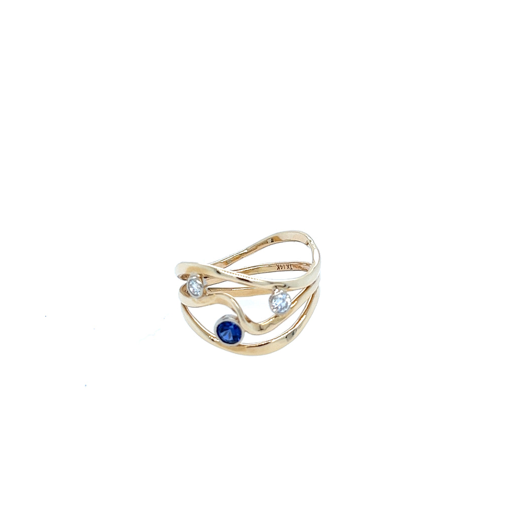 Sapphire & Diamond Rapids Ring