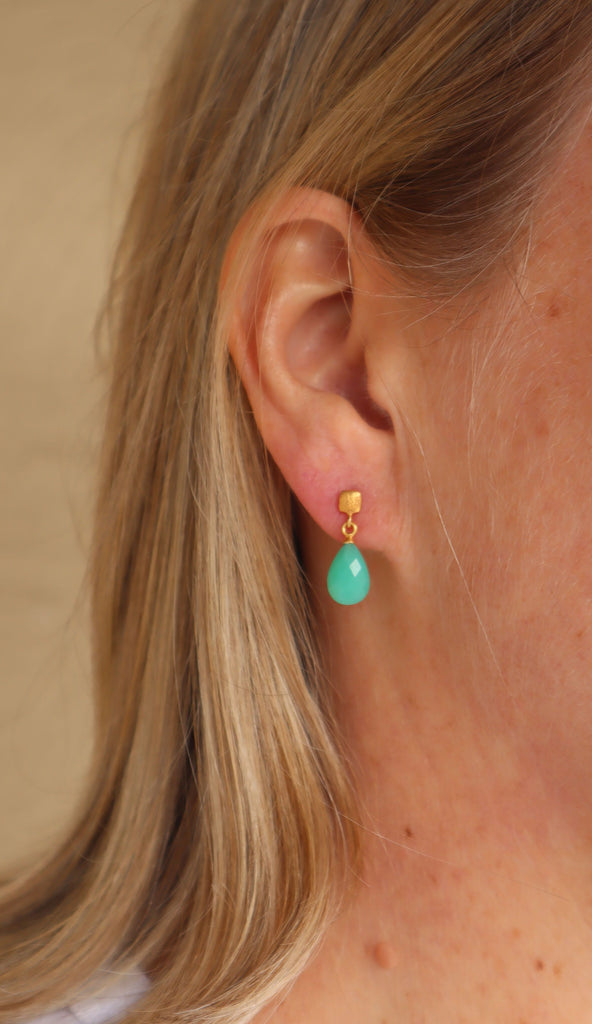 Chrysoprase Briolette Drop Earring