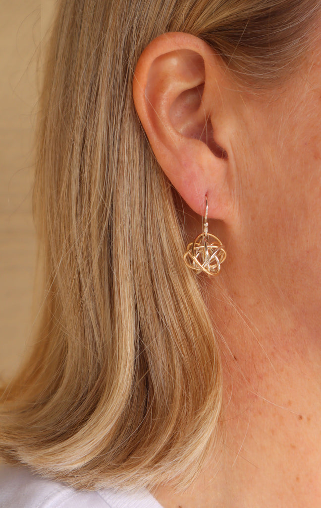 2Tone Large Tangled Web Earrings