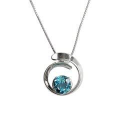 Blue Topaz Overlap Curl Necklace