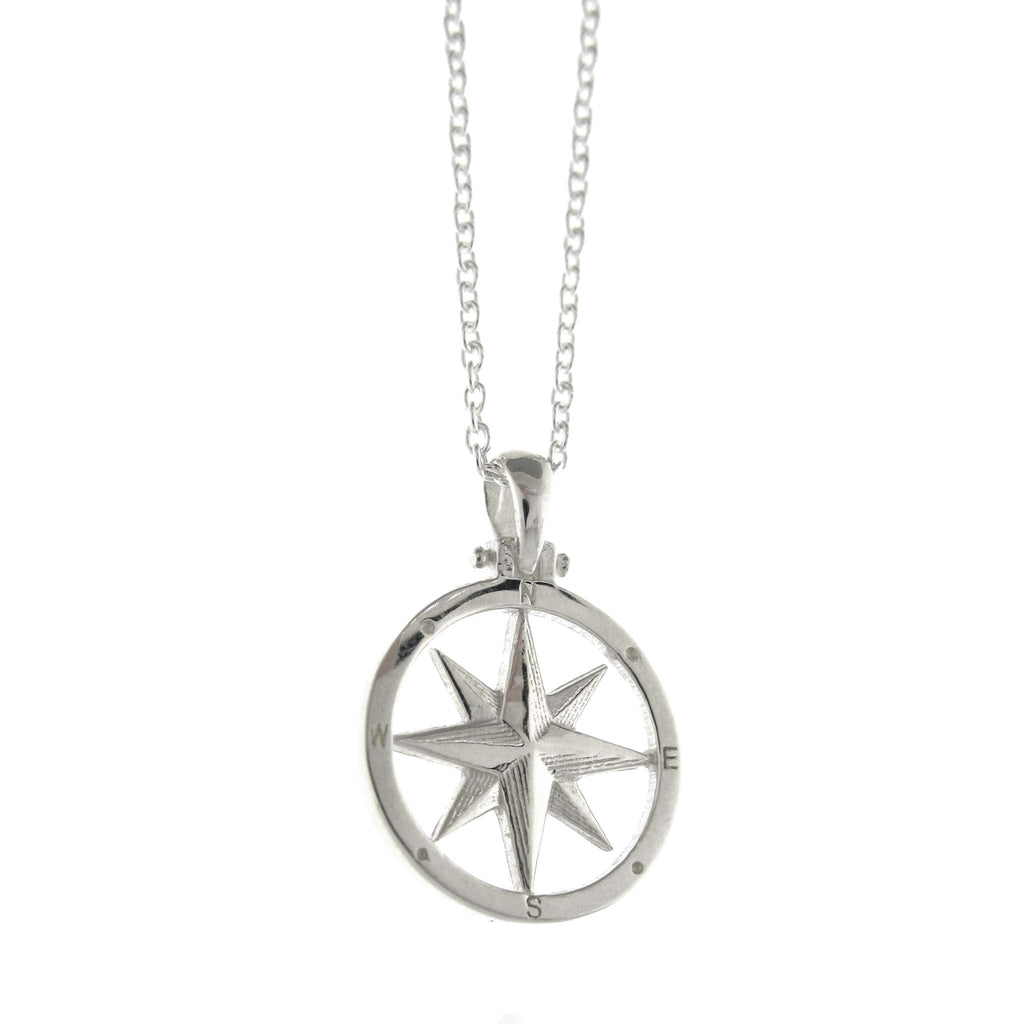 Silver Compass Rose Necklace