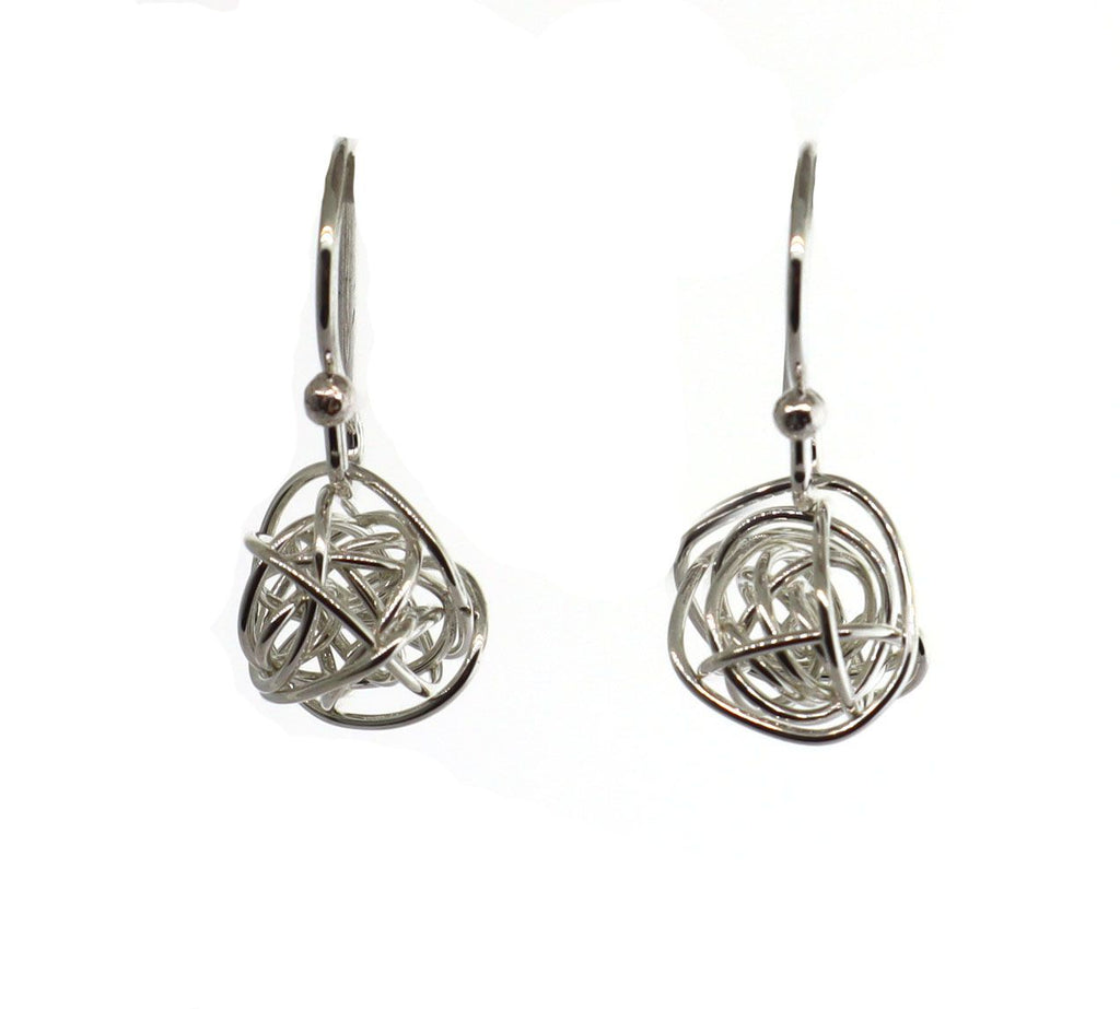 Small Silver Tangled Web Earrings