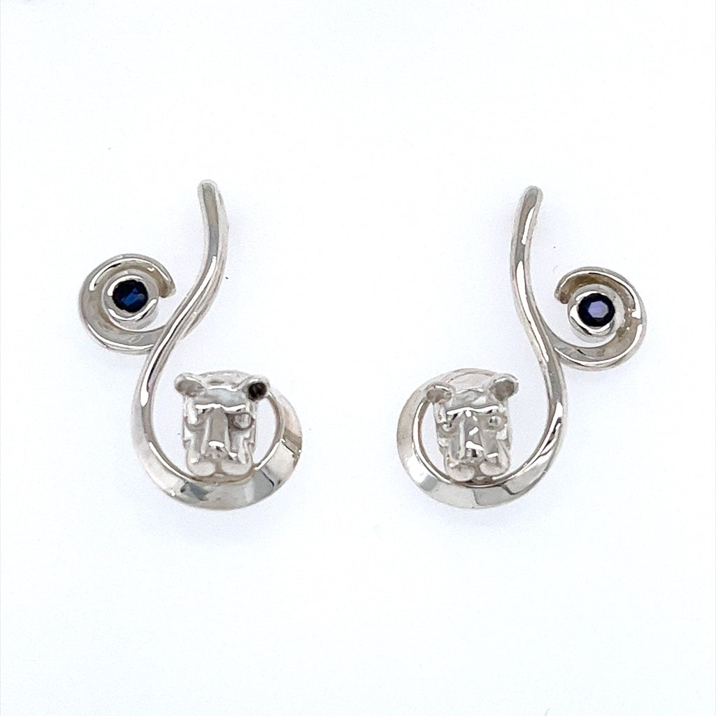 Curl Lion Head Post Earrings