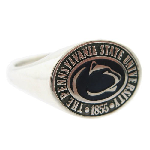 Blue Lion Logo Mens Signet Ring