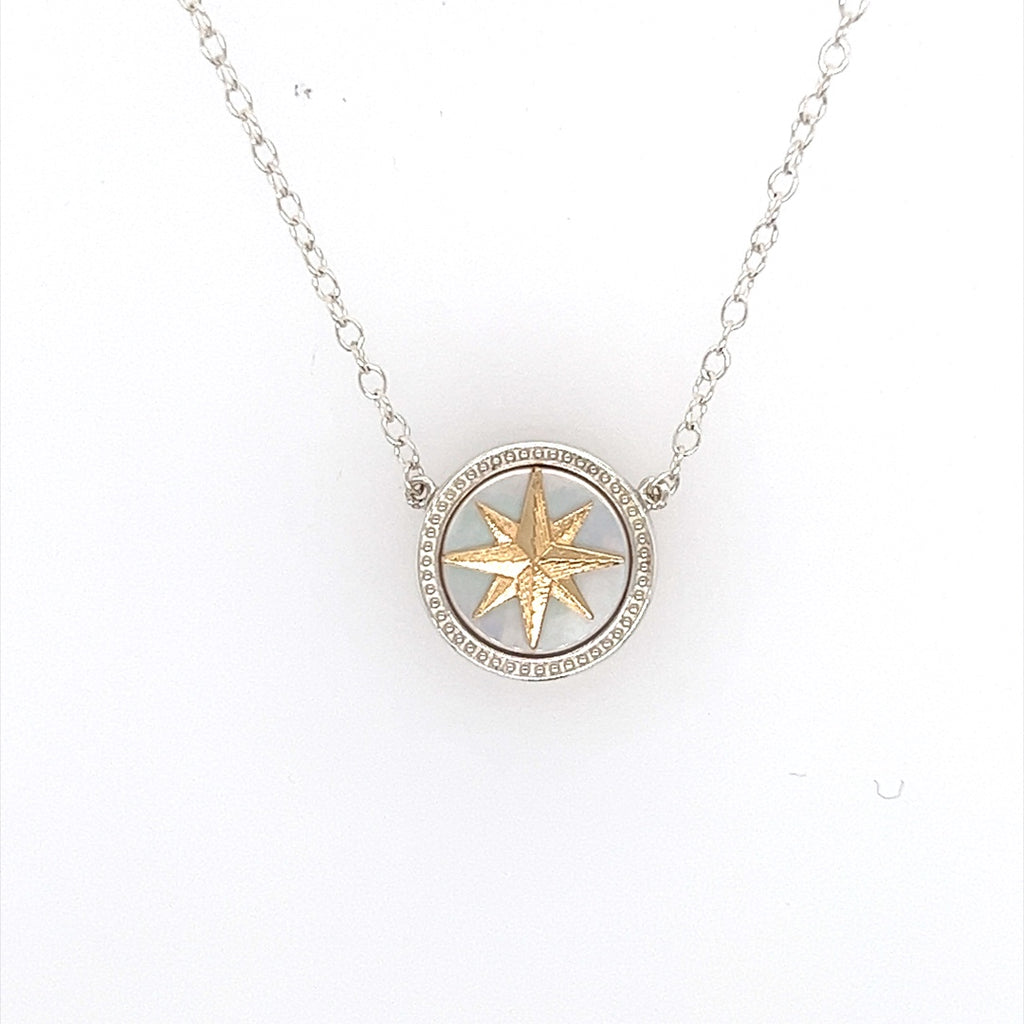 Compass "Dream" Necklace 2 Tone