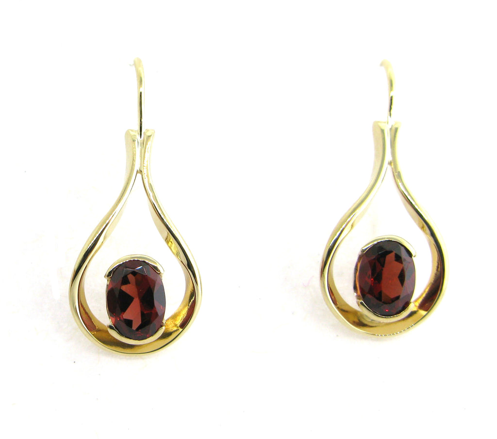 "Raindrop" Earrings with Garnet