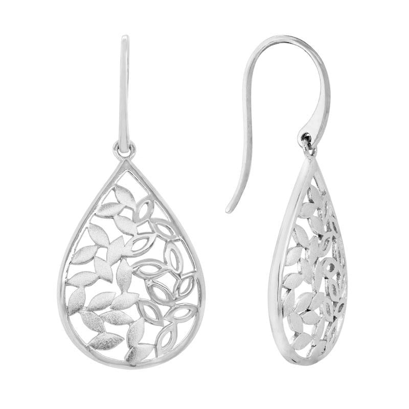 Teardrop Leaf Dangle Earrings