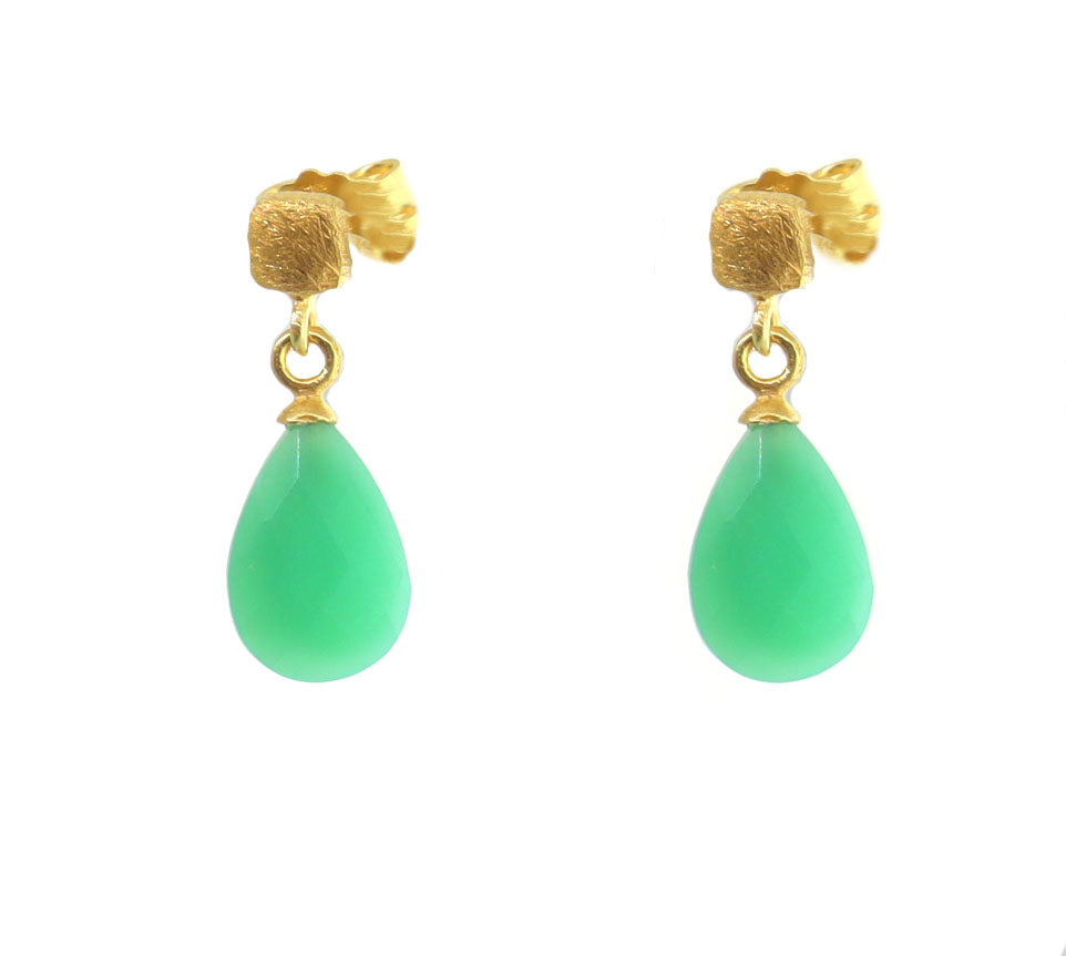 Chrysoprase Briolette Drop Earring