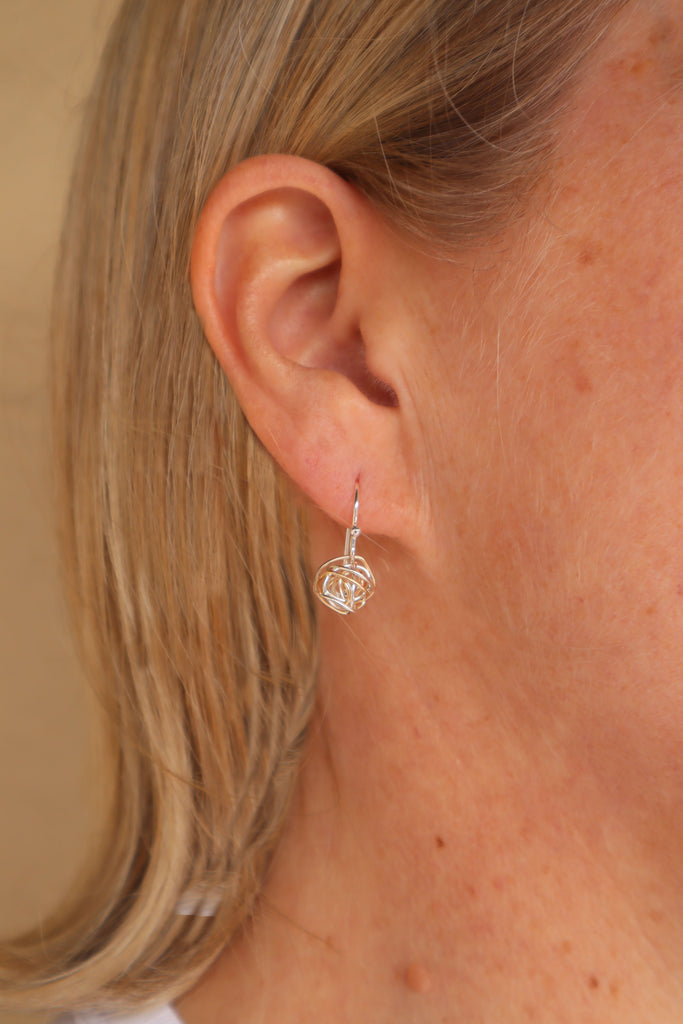 Small 2 Tone Tangled Web Earrings