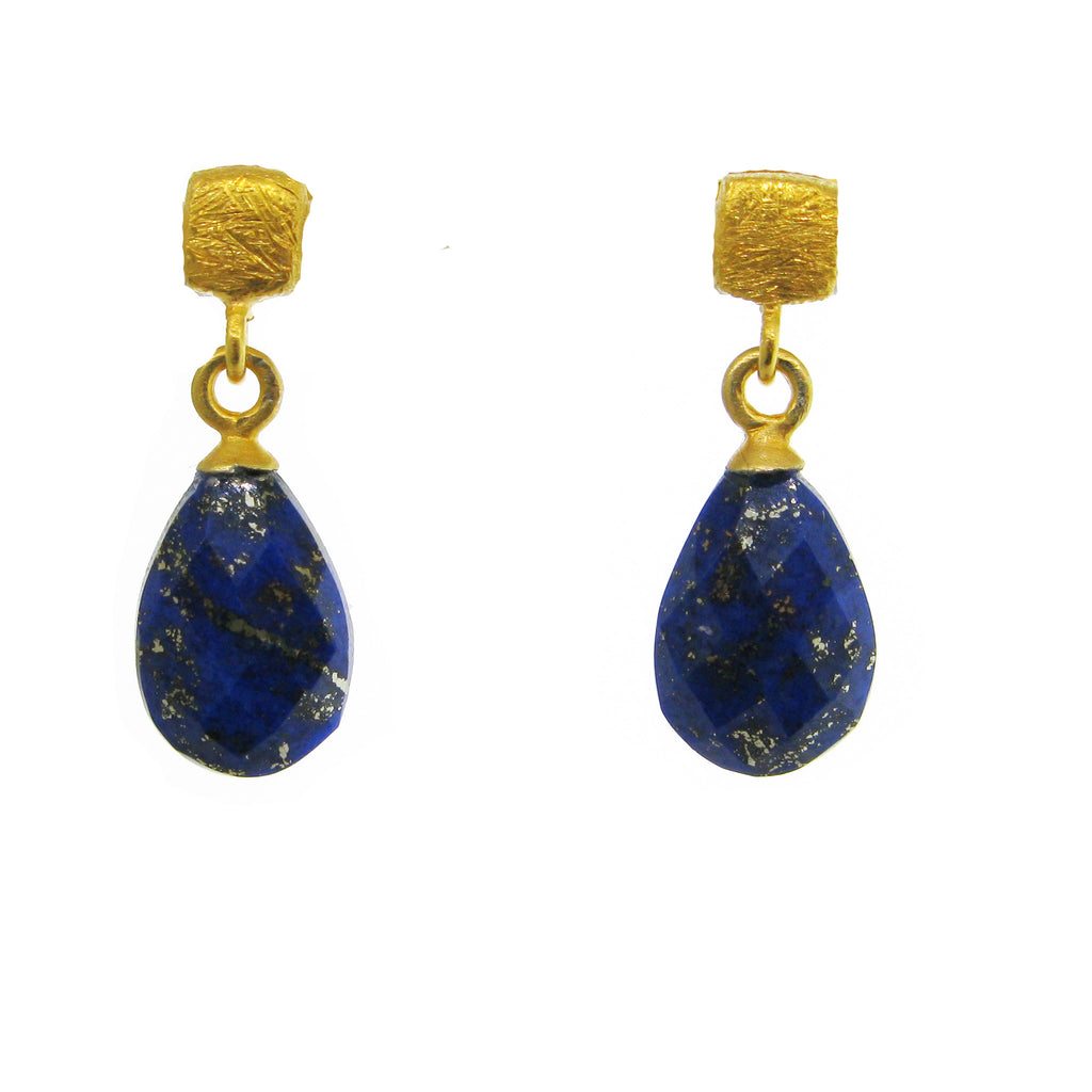 Lapis Briolette Drop Earrings