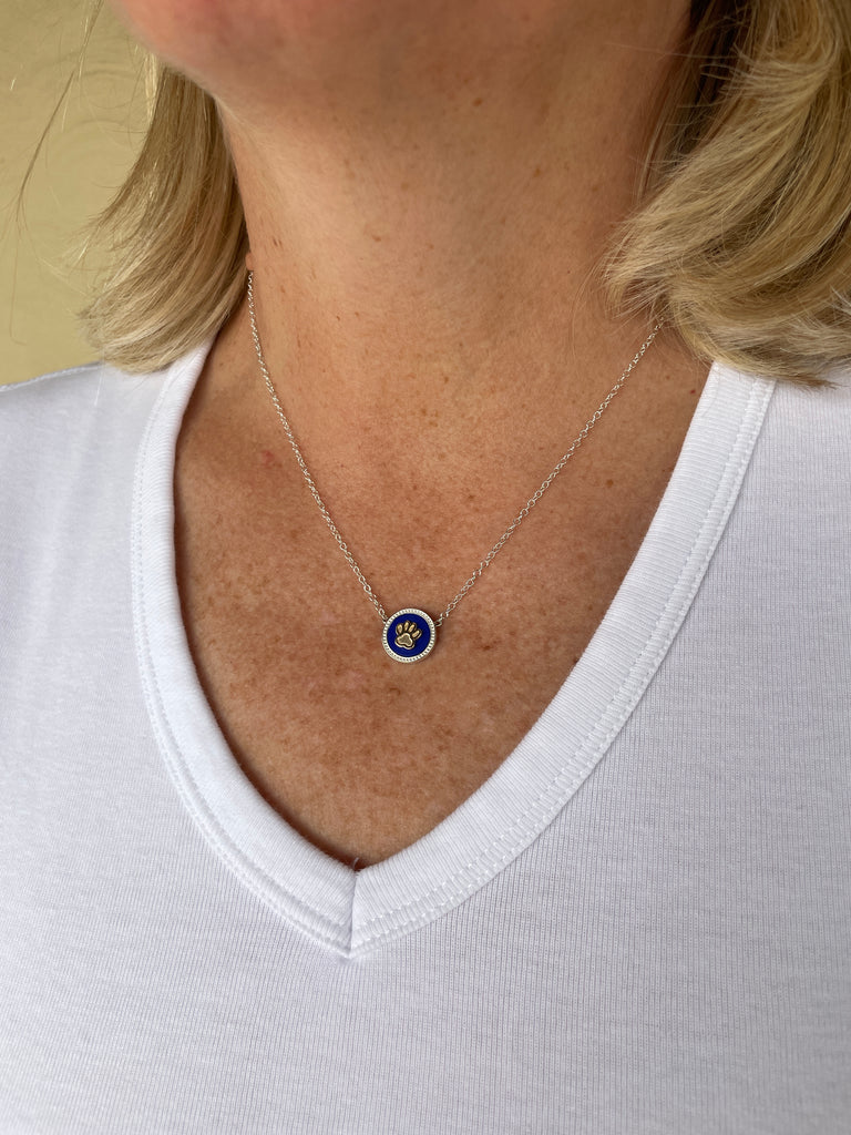 Paw Print "Dream" Necklace-2T Lapis