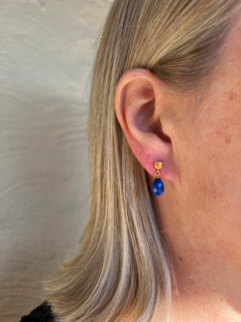 Lapis Briolette Drop Earrings