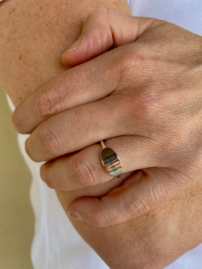 Silver Love Signet Ring