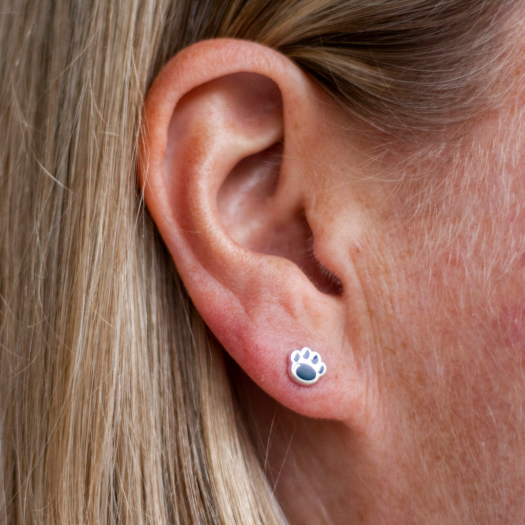 Tiny Official Paw Print Stud Earrings