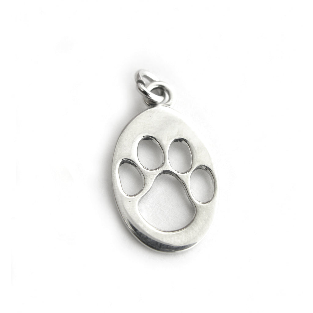 Cutout Oval Paw Print Charm