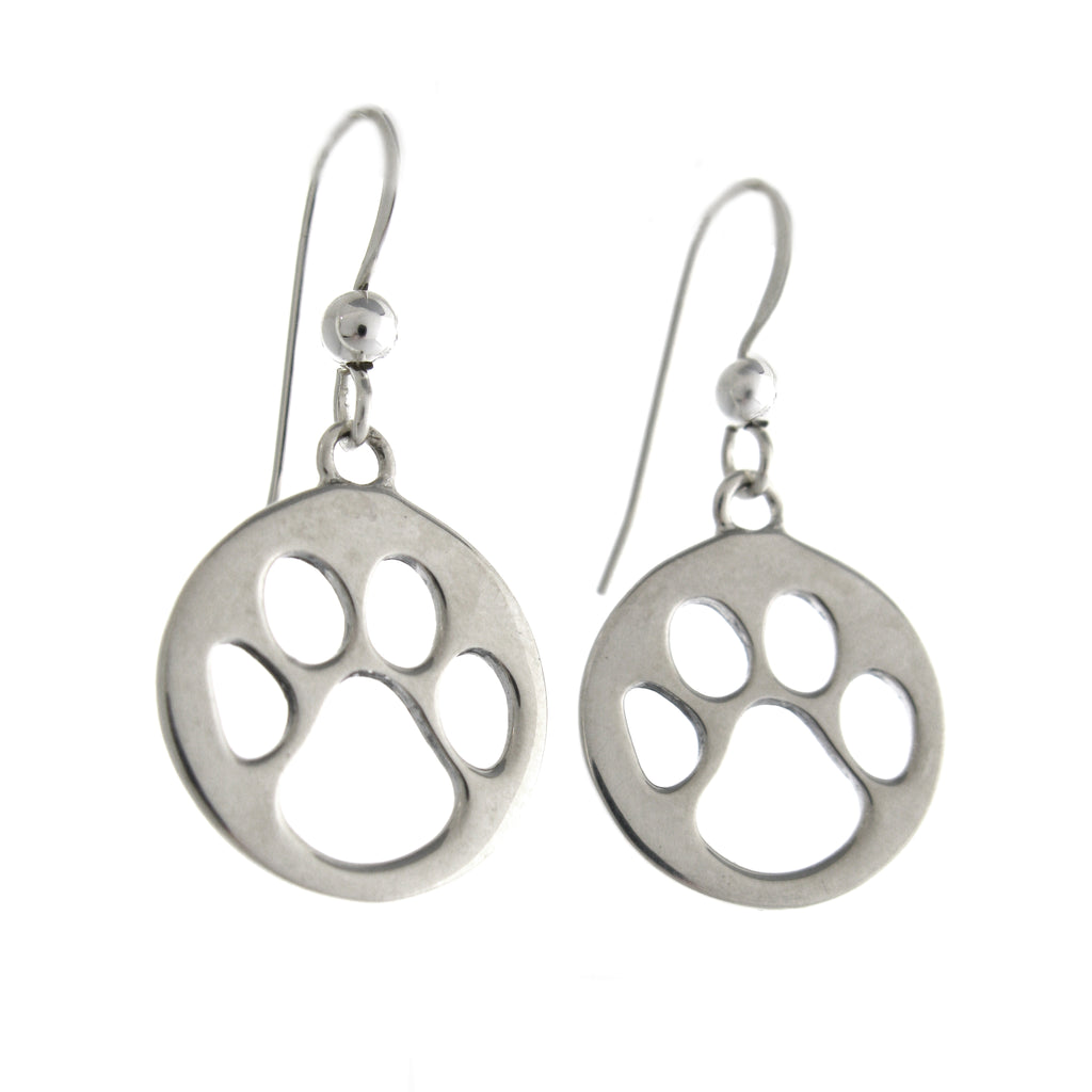 Cutout Paw Print Dangle Earrings