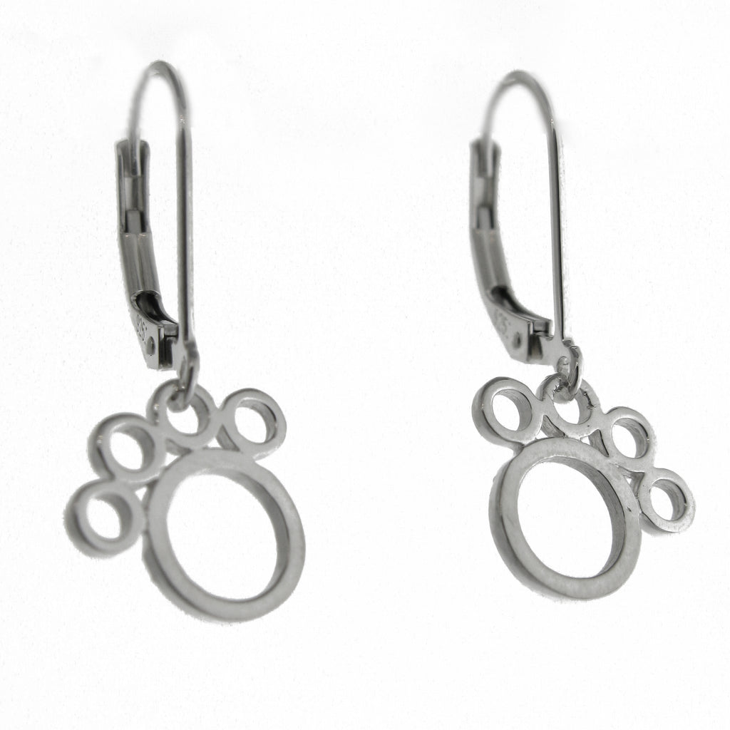 Dangle Open Paw Print Earrings