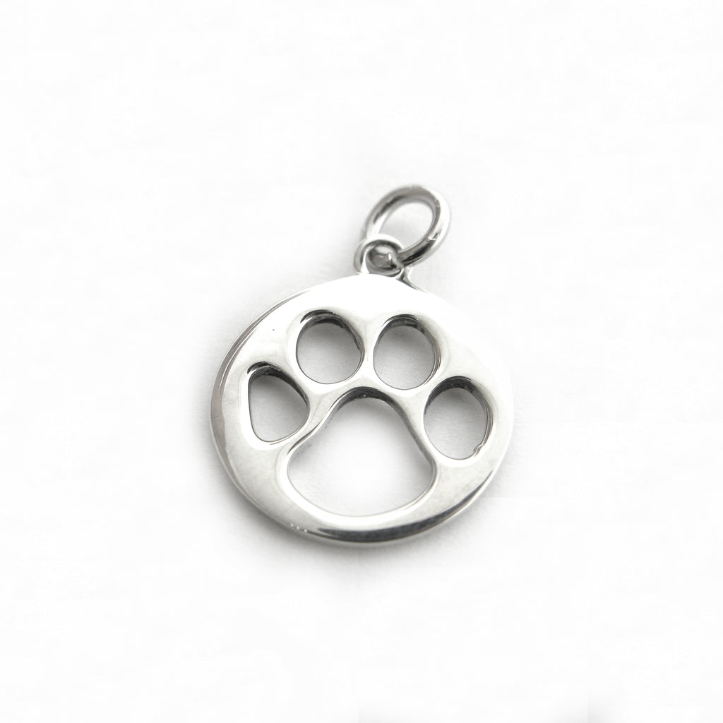 Cutout Round Paw Print Charm