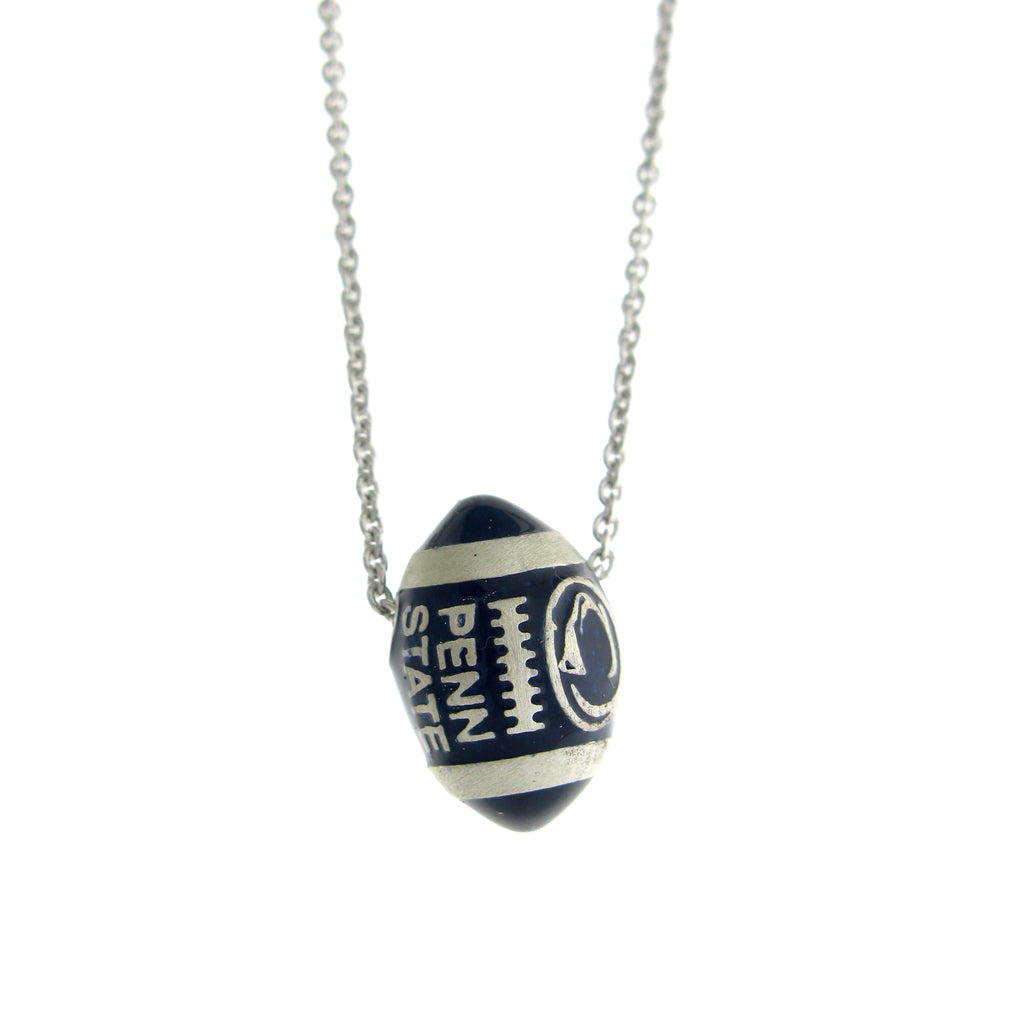 Blue Enamel Football Necklace