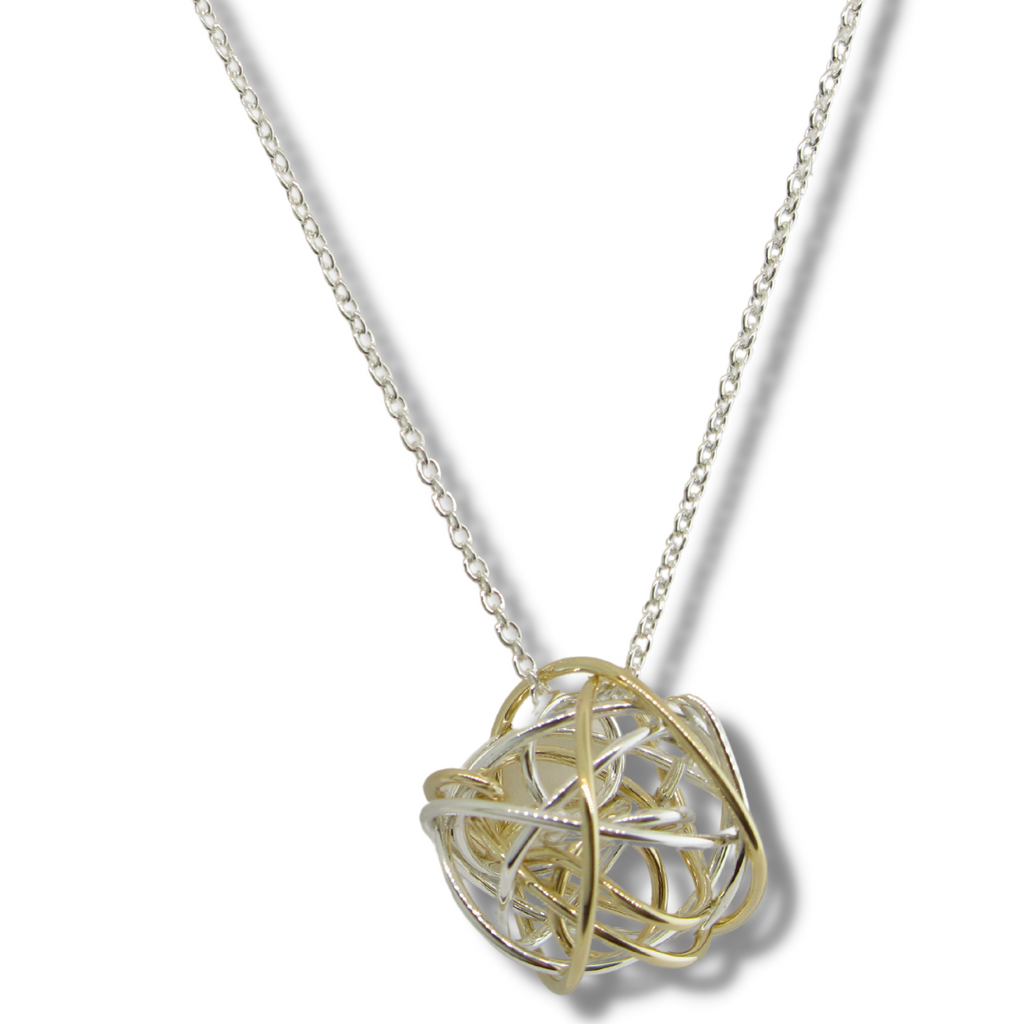 2 Tone Tangled Web Necklace